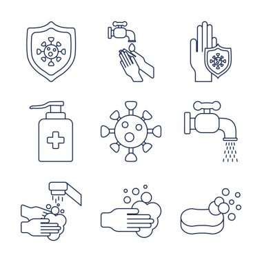 Simge aşılama tıbbi bağışıklık sistemi, satır biçimi simgesi