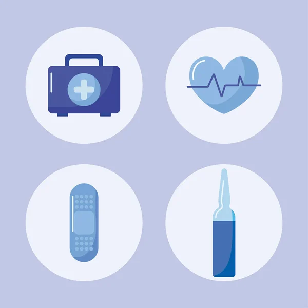 Set of icons laboratory and vaccination — Stock Vector