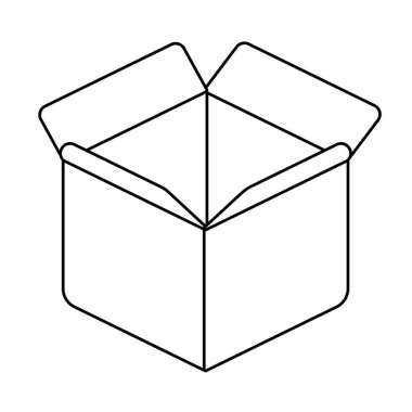 karton kutu açık, satır biçimi simgesi