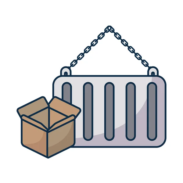 Container metaal opknoping op witte achtergrond — Stockvector