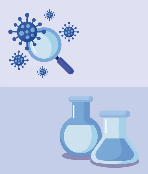 Poster dengan ikon vaksinasi dan kesehatan, imunisasi medis - Stok Vektor