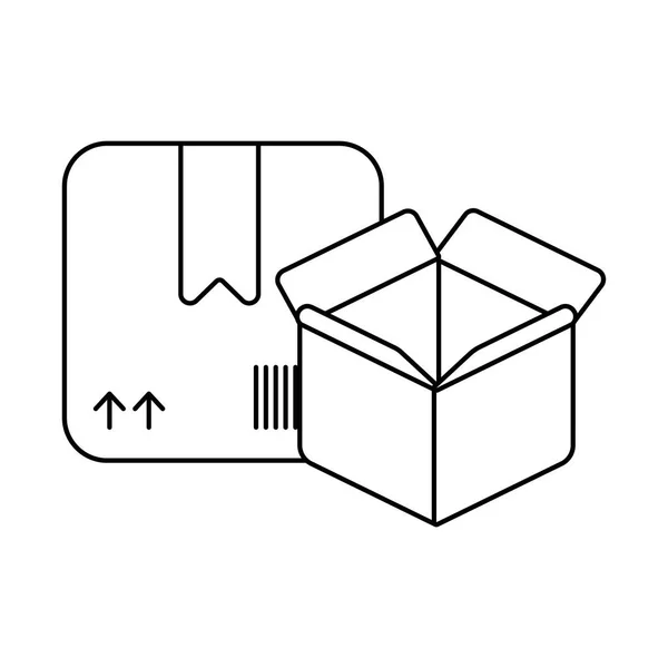 Karton kutular, satır biçimi simgesi — Stok Vektör