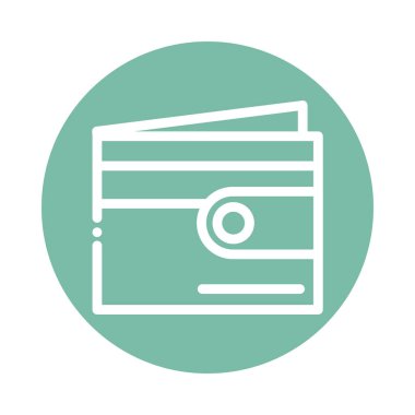 cüzdan bloğu ve düz biçim simgesi satın al