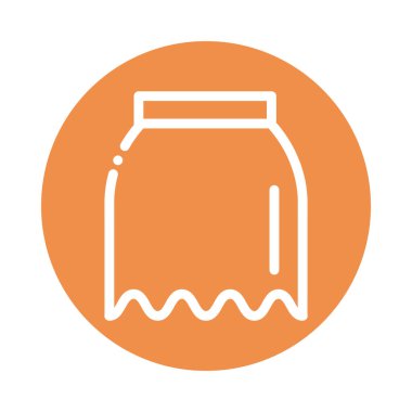 Güzel etek bloğu ve düz stil simgesi