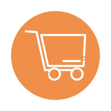 Alışveriş arabası bloğu ve düz stil simgesi