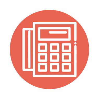 Kredi kartı bloğu ve düz biçim simgesine sahip datafon