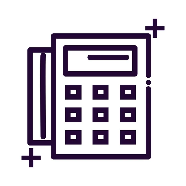 Dataphone con icono de estilo de línea de tarjeta de crédito — Vector de stock