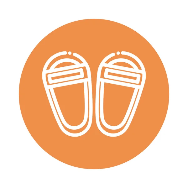 Beau bloc et sandales icône de style plat — Image vectorielle
