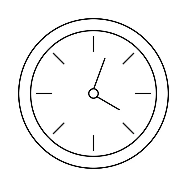 Muur klok, lijn stijl pictogram — Stockvector