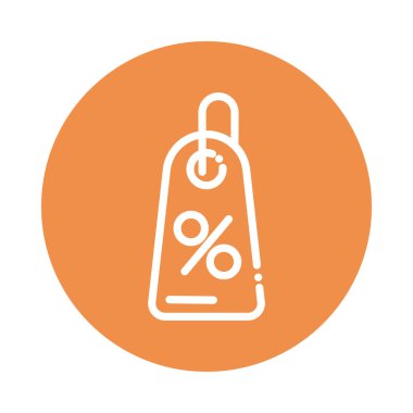 % 1 indirimli etiket bloğu ve düz biçim simgesi