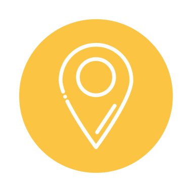 konum etiketi bloğu ve düz biçim simgesi