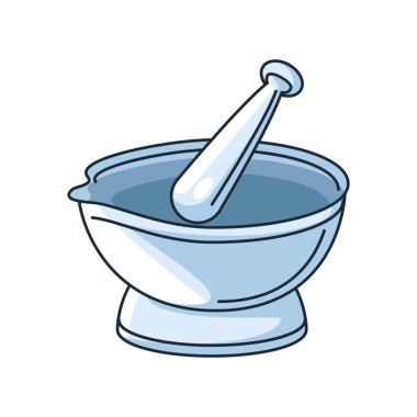 Beyaz arkaplanda kimyasal kase