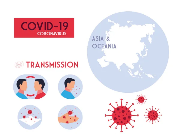 Інфографіка як передається коронавірус — стоковий вектор