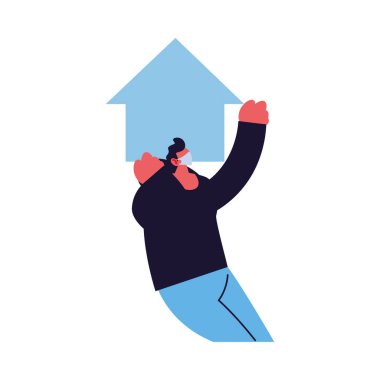 Adam eviyle ilgileniyor.