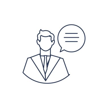 Konuşma baloncuklu adam doktor, tıbbi personel, satır tarzı simge