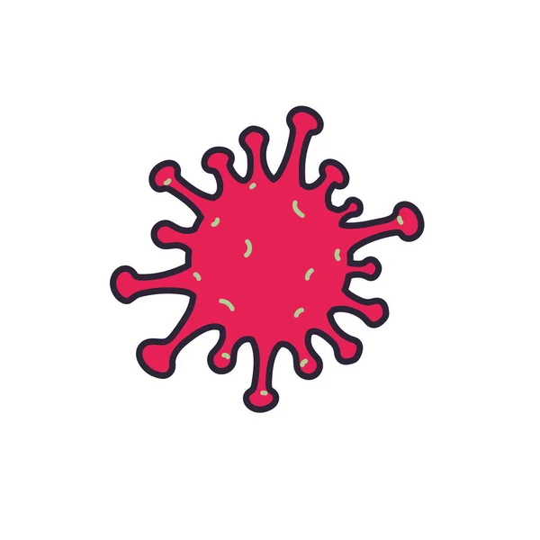 Virión de coronavirus, línea y relleno icono de estilo — Vector de stock