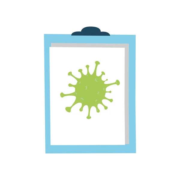 Clipboard with coronavirus on white background — Stock Vector