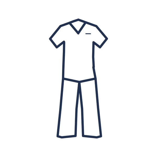 Medical uniform, line style icon — Stock Vector