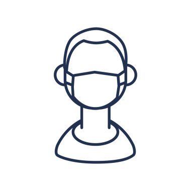 Tıbbi maskeli adam, satır biçimi simgesi