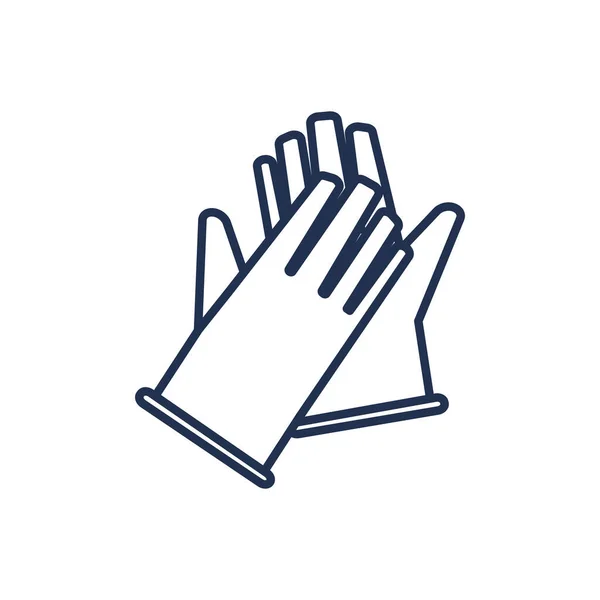 Handschoenen symbool van bescherming, lijn stijl pictogram — Stockvector