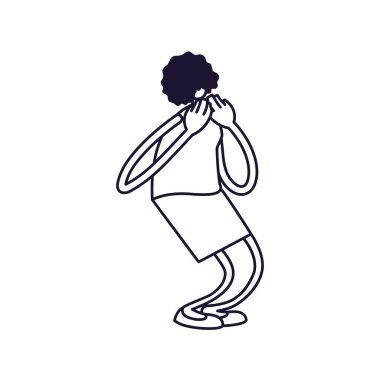 Ayakta duran genç kadın, satır biçimi simgesi