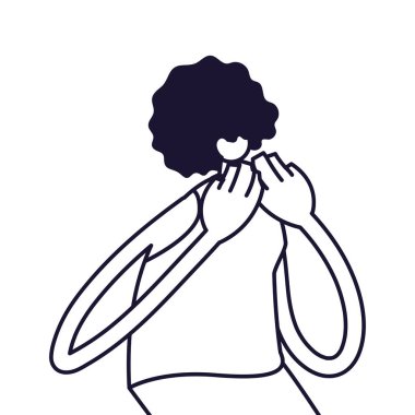 Ayakta duran genç kadın, satır biçimi simgesi