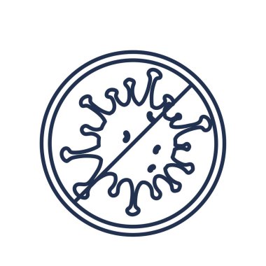 Coronavirus 'un yasaklama enfeksiyonunu imzala, satır biçimi simgesi