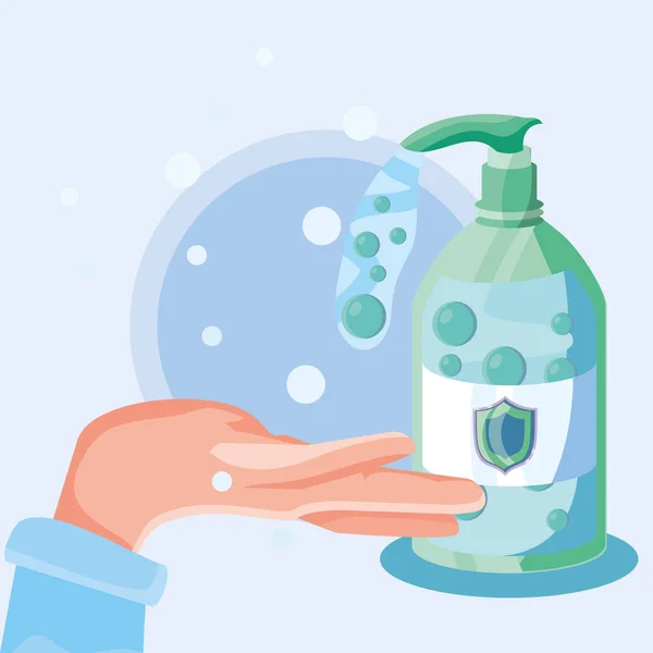 Kézmosás vízzel és szappannal, megelőzi a koronavírus fertőzést — Stock Vector
