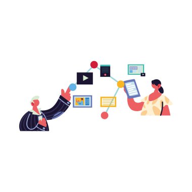 çift çevrimiçi çalışıyor ve öğreniyor.