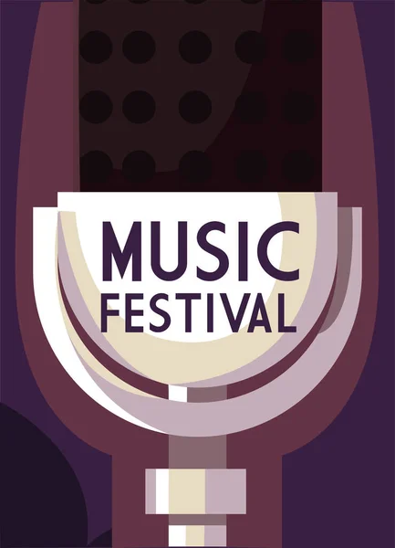 Affiche festival de musique avec instrument de musique — Image vectorielle