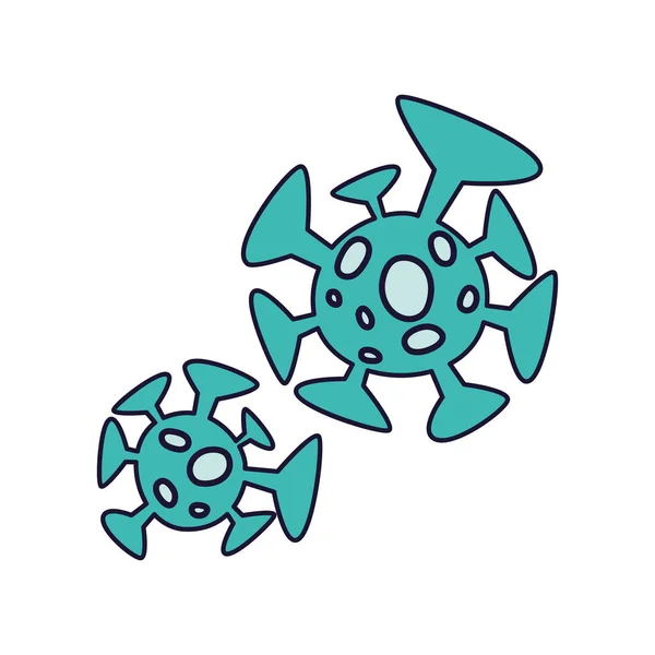 Virion di coronavirus, linea e icona di stile di riempimento — Vettoriale Stock