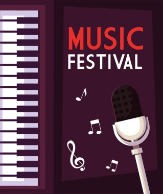 müzik enstrümanlı poster müzik festivali