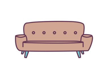 Beyaz arkaplanda rahat bir kanepe