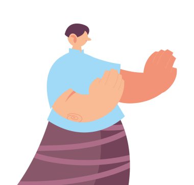 genç adam ayakta beyaz zemin üzerine