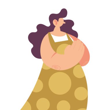 Beyaz arka plan üzerinde duran genç kadın