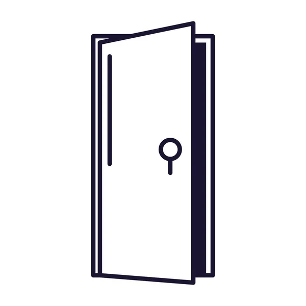 Otevřené dveře, ikona stylu čáry — Stockový vektor