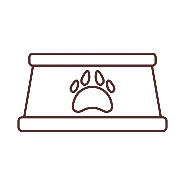 Köpek maması için kase, çizgi stili simge — Stok Vektör