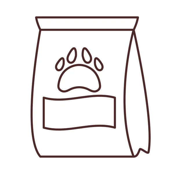 Pet food bag , line style icon — Stock Vector