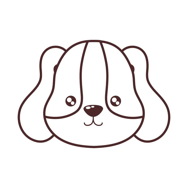Huvud söt hund, linje stil ikon — Stock vektor