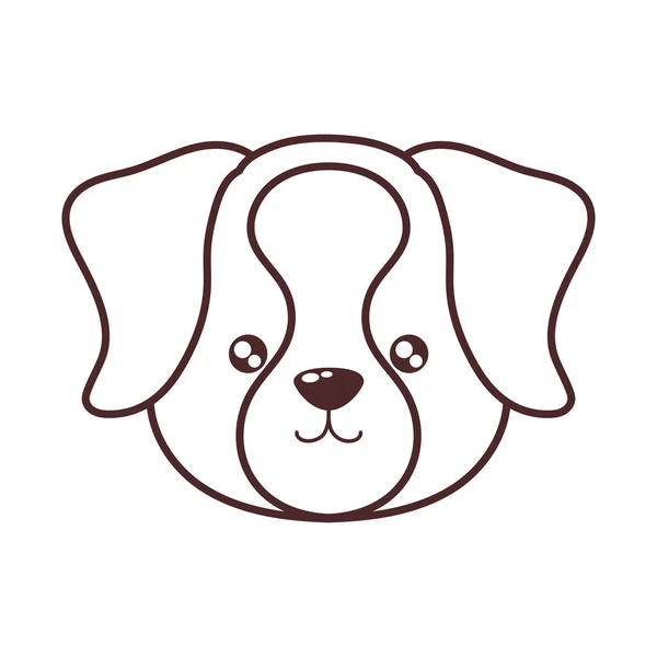 かわいい犬の頭ラインスタイルのアイコン — ストックベクタ