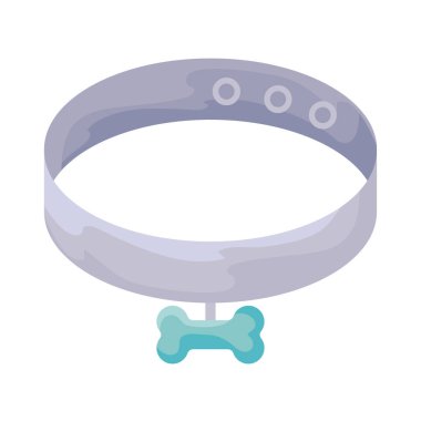 Beyaz arkaplanda tokası olan köpek tasması