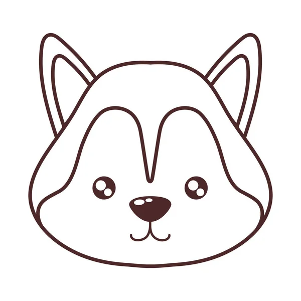 Cabeza de perro lindo, icono de estilo de línea — Vector de stock