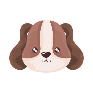 beyaz arka plan üzerinde sevimli köpek başı