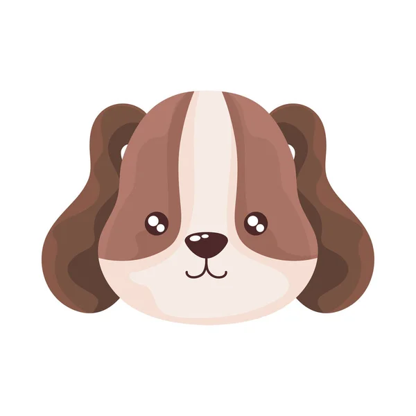 Hlava roztomilýho psa na bílém pozadí — Stockový vektor