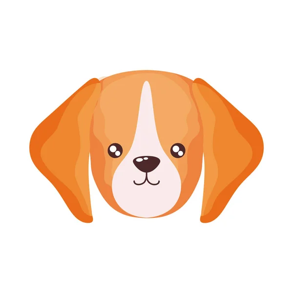 Hlava roztomilýho psa na bílém pozadí — Stockový vektor