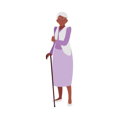 Giyinik, mutlu yaşlı bir kadın.