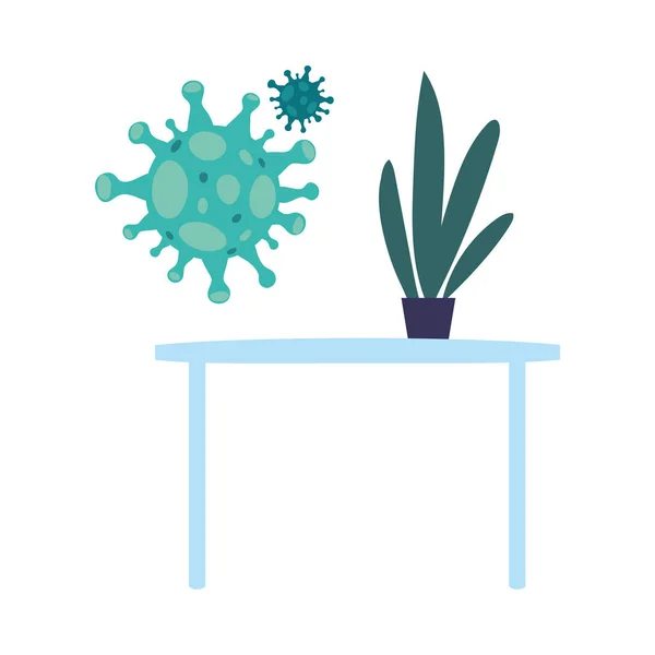 Čištění objektů koronaviry čištění nábytku koronavirem — Stockový vektor