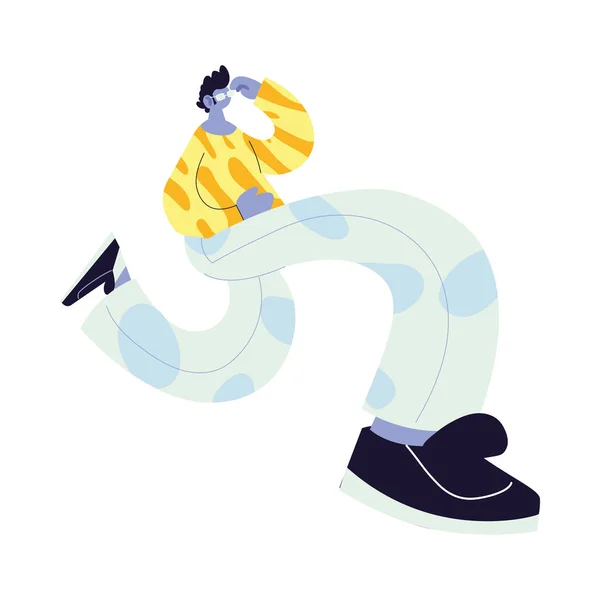 Hombre caminando y bailando con estilo — Vector de stock