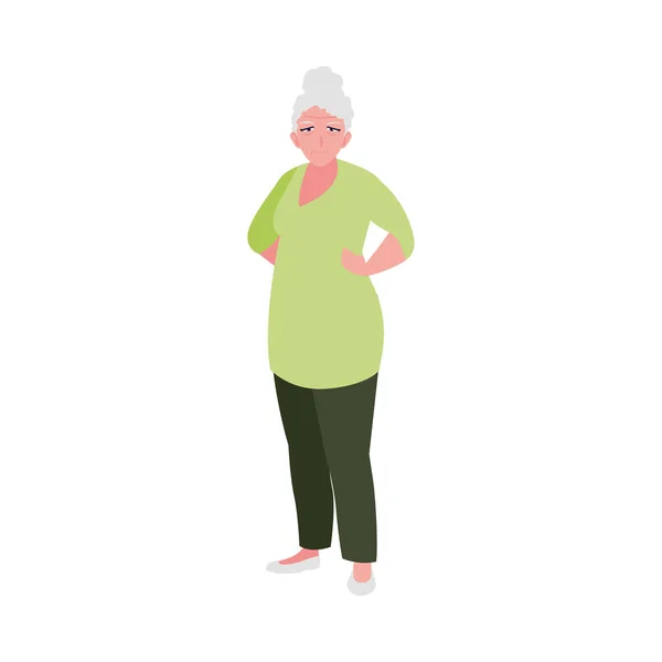 Šťastná starší žena v šatech — Stockový vektor