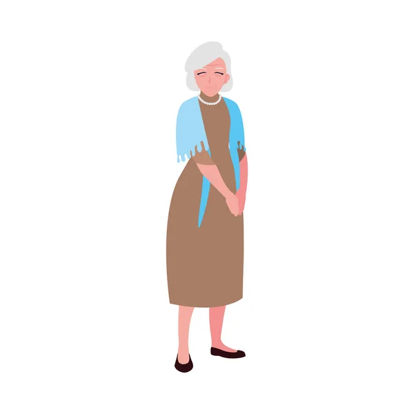 Feliz anciana vistiendo ropa — Archivo Imágenes Vectoriales